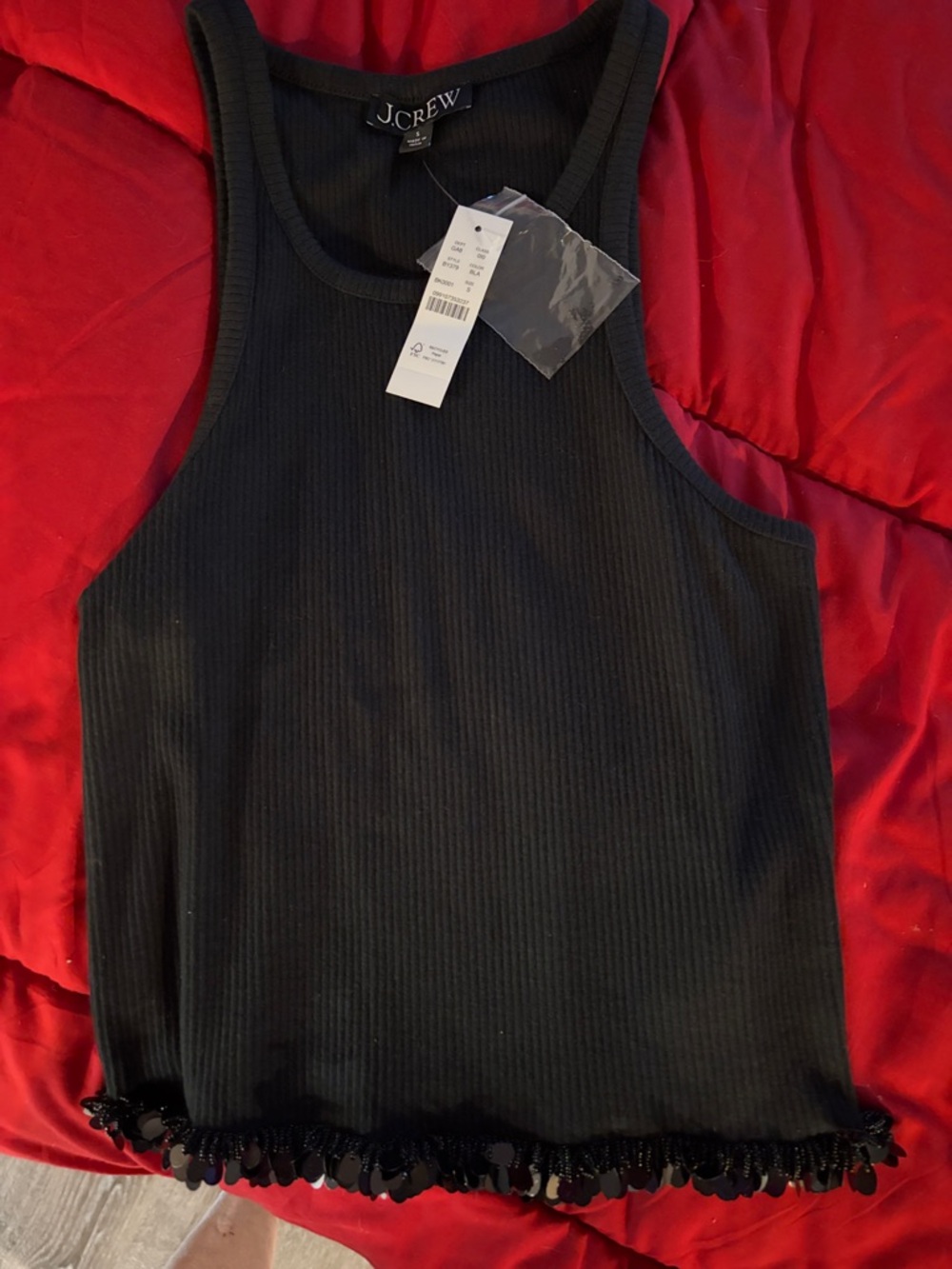 JCrew embellished tank top size small nwt